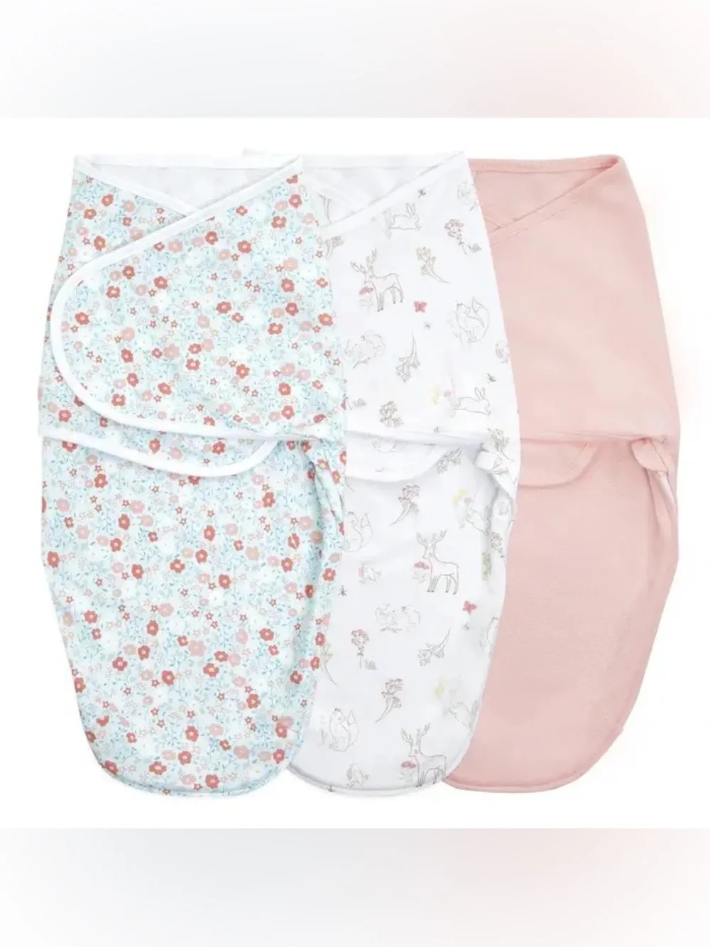 Aden + Anais Baby Swaddle Set - Floral, Deer Print & Blush Pink